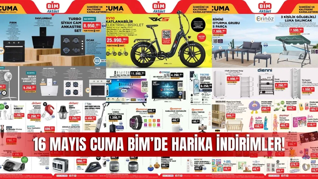 BİM 16 Mayıs 2025 Aktüel Ürünler Kataloğu Yayınlandı! Teknoloji, Ev Aletleri ve Bahçe Ürünlerinde Kaçırılmayacak Fırsat