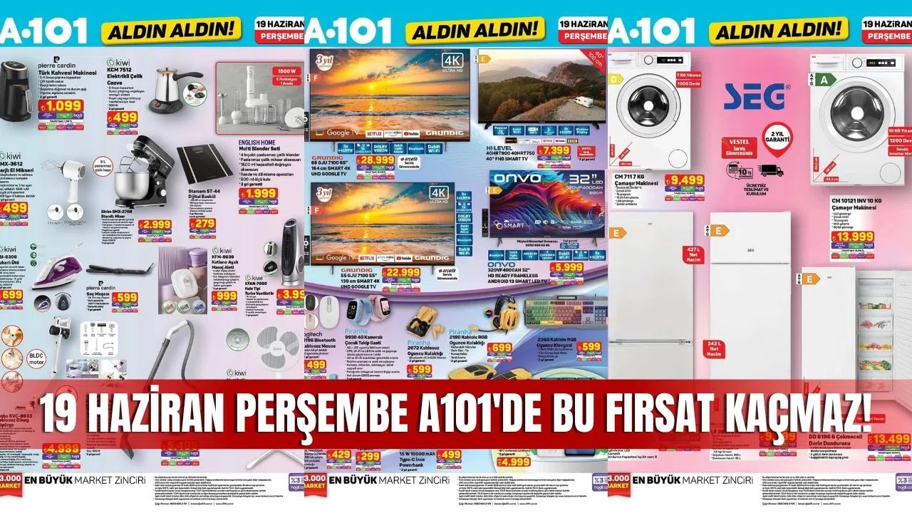 A101 19 Haziran 2025 Aktüel Ürünler Kataloğu Yayınlandı! Teknoloji, Beyaz Eşya, Elektrikli Bisiklet ve Daha Fazlası...