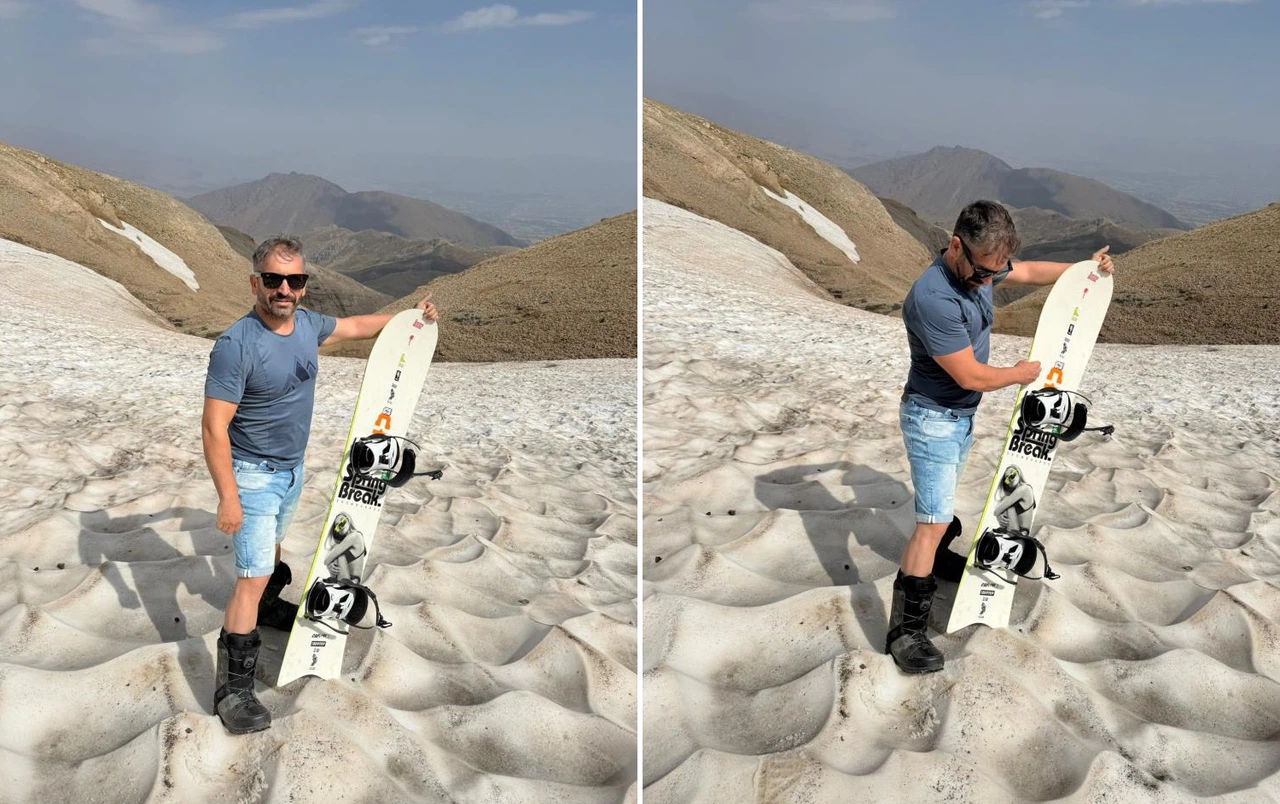 Ağustos sıcağında kar keyfi