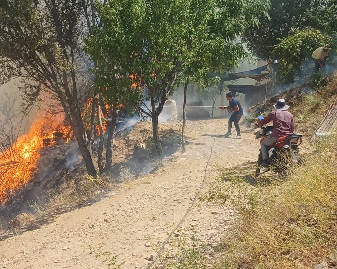 Yangın kısa sürede geniş bir alanı sardı