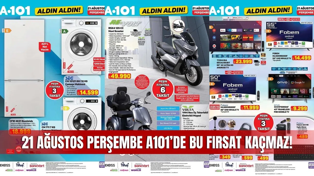 A101 21 Ağustos 2025 Aktüel Kataloğunda Muhteşem İndirimler
