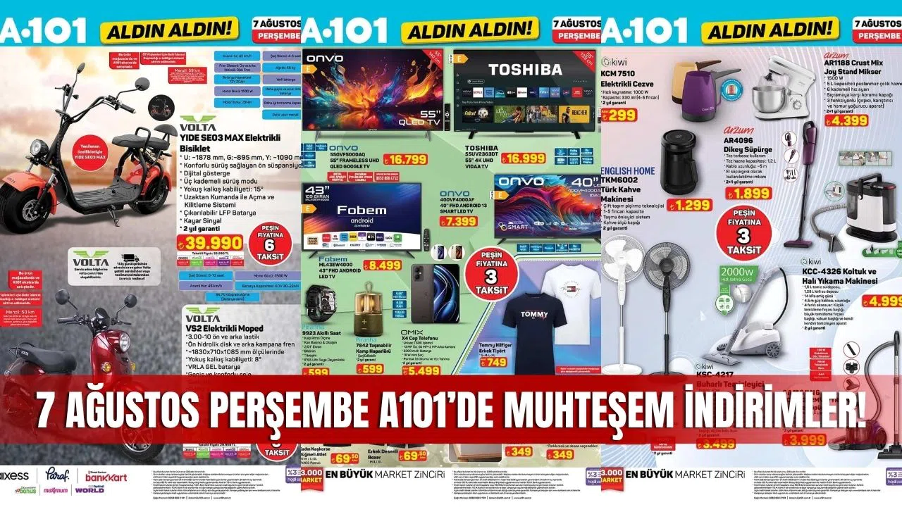 A101 7 Ağustos 2025 Aktüel Kataloğu Yayınlandı: Elektronikten Mutfak Ürünlerine Yüzlerce İndirimli Ürün!