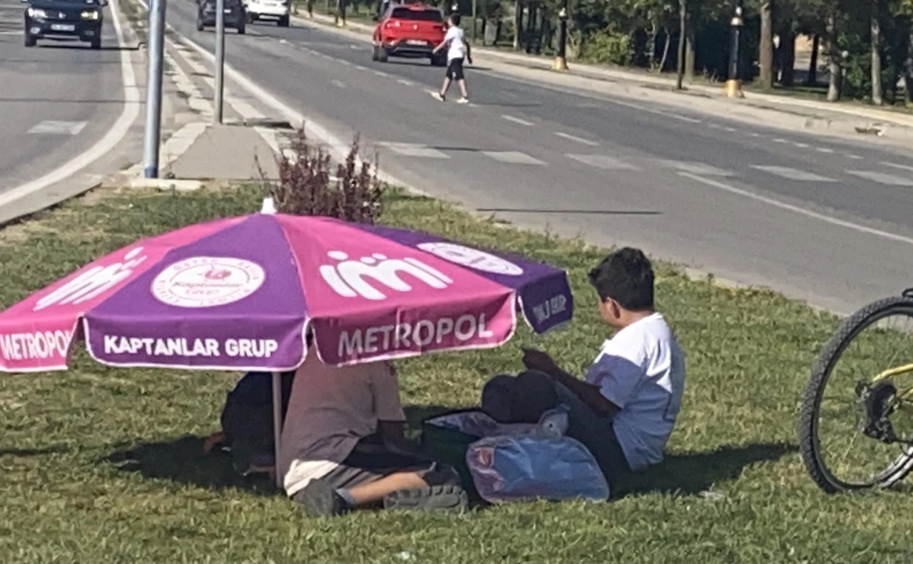 Sıcak yaz günlerinde okul harçlığı için mücadele