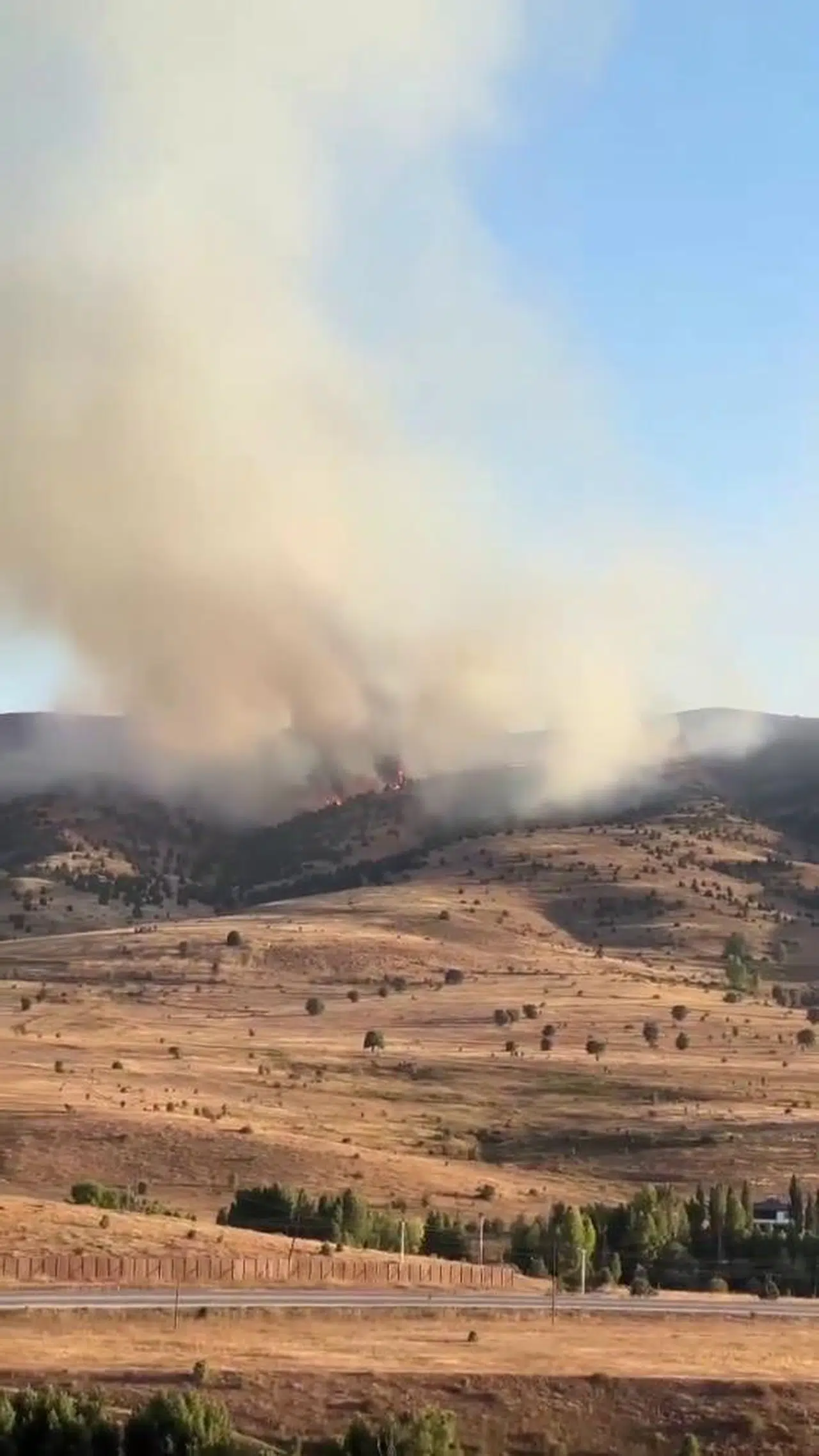 Sivas'ta İki Köyü Tehdit Eden Yangın !