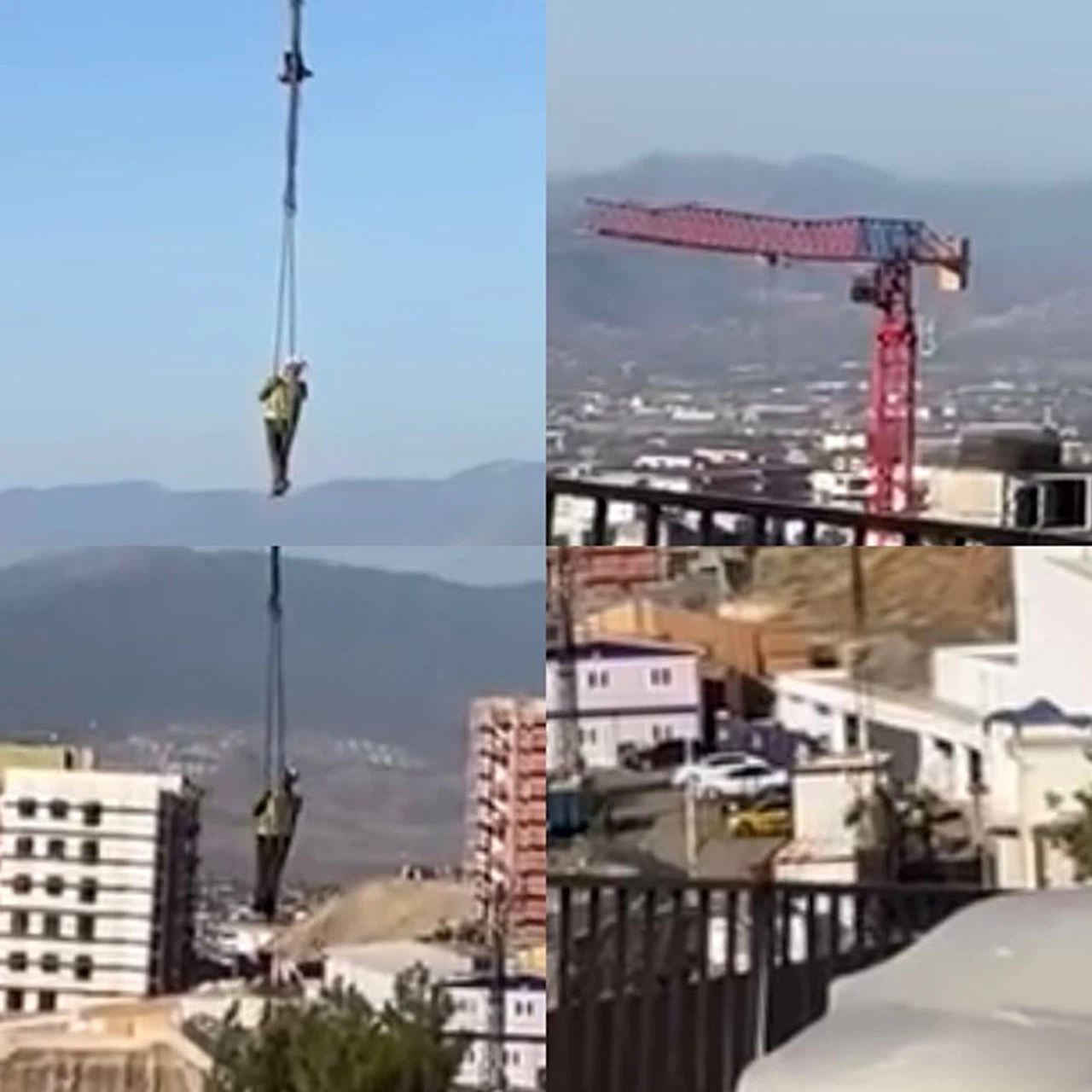 Vinçle işçi indirdiler!...