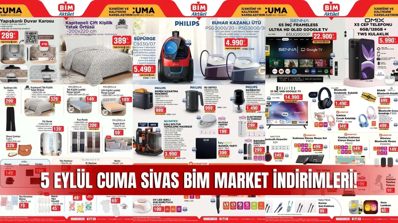 BİM 5 Eylül 2025 Kataloğu: Sivas’ta Bu Haftanın İndirimli Ürünleri
