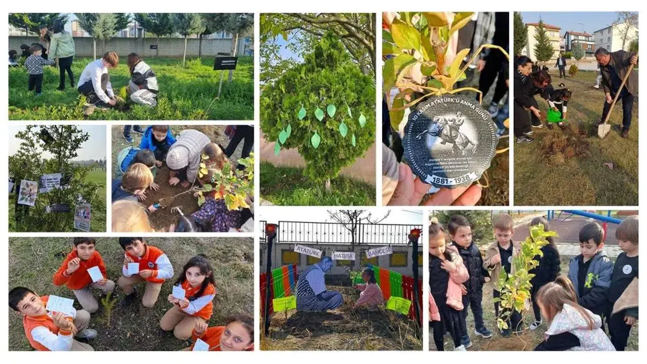 81 ilde aynı anda dikildi: Öğrenciler Atatürk için toprağa dokundu