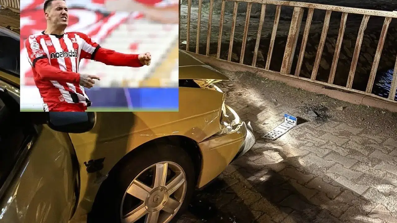 Rey Manaj trafik kazası geçirdi! Hem sahada, hem trafikte talihsizlikler