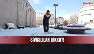 Sivas’ta karla mücadele hızlandı! Kaldırımlar tek tek temizleniyor!
