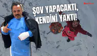 Sivaslı Tostçu Şov Yapmak İsterken Kendisini Yaktı!