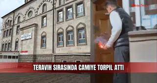 Teravih sırasında camiye torpil attı