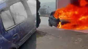 Sivas'ta Bir Araç Daha Yanarak Kül Oldu!