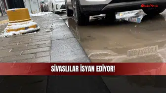 Yağışlı günlerde Sivas Kaldırımlarında Yürümek Cesaret İstiyor!