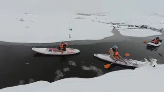 Kar Altında Kano Keyfi: Mendereslerde Nefes Kesen Görüntüler