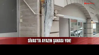 Sivas’ta Ayazın Şakası Yok! Apartman Girişinde Buzdan Heykel Oluştu!