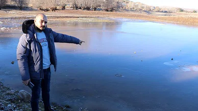 Sivas adeta buz kesti, göller kısmen dondu