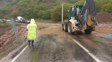 Erzincan-Tunceli karayolunda heyelan: Yol araç trafiğine kapandı