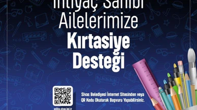 Sivas Belediyesi'nden kırtasiye yardımı