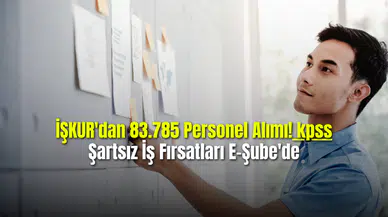  İŞKUR'dan 83.785 Personel Alımı! KPSS Şartsız İş Fırsatları E-Şube'de