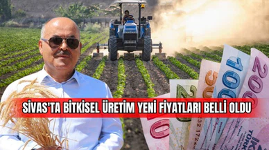 Sivas'ta bitkisel üretim yeni fiyatları belli oldu