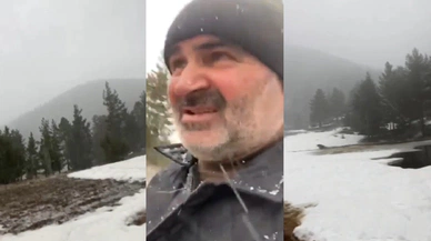 Nisan ayında yağan kar Sivaslıları şaşırttı