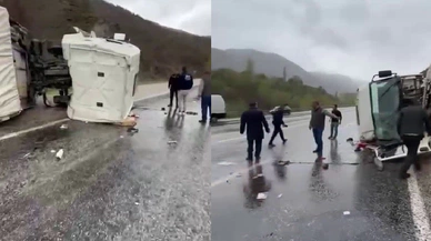 Geminbeli Geçidi'nde feci kaza! Sağanak yağış affetmedi