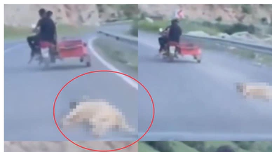 Motosikletin arkasında sürükledi ceza kaçınılmaz oldu