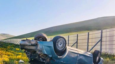 Sivas'ta Feci Kaza Otomobil takla attı, 4 kişi yaralandı