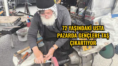 72 yaşındaki usta pazarda gençlere taş çıkartıyor