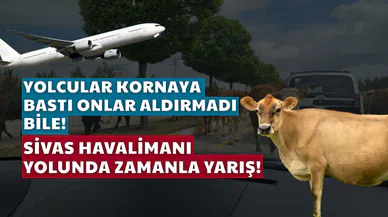 Sivas Havalimanı Yolunda Zamanla Yarış! Yolcular Kornaya Bastı Onlar Aldırmadı Bile!