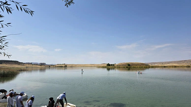 Sivas'ın o ilçesinde gölet spora sahne oldu