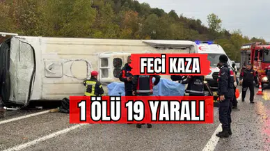 Feci kaza 1 Ölü 19 Yaralı !