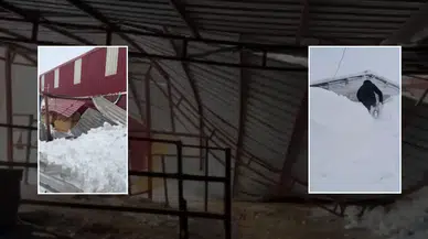 Sivas'ın O İlçesinde Karın Ağırlığı Facia Getiriyordu! Çatı Kağıt Gibi Ezildi!