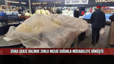 Sivas sebze halinde zorlu mesai soğukla mücadeleye dönüştü