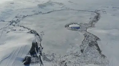 Sivas’ta dondurucu soğuklar etkili oldu, Hafik Gölü tamamen dondu!