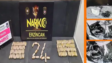 Midelerinde sakladılar polisten kaçamadılar!