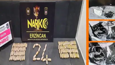 Midelerinde sakladılar polisten kaçamadılar!