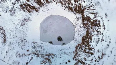 Güneşin Konumuna Göre Rengi Değişiyordu! Sivas'taki Doğa Harikası Göl Buz Tuttu!