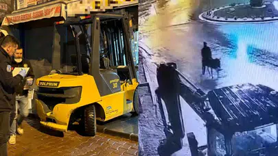 Forklifle Gelip Kuyumcu Soydu! Eşekle Kaçtı!