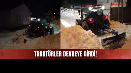 Sivas'ta Kar Esareti Devam Ediyor! Traktörler Devreye Girdi!