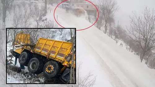 Tır 600 Metrelik Uçuruma Yuvarlandı, Sürücü Tırdan Atladı