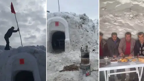 Sivas’ta Kar Altında Çay Ocağı Keyfi