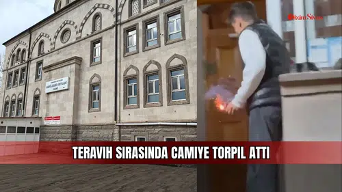 Teravih sırasında camiye torpil attı