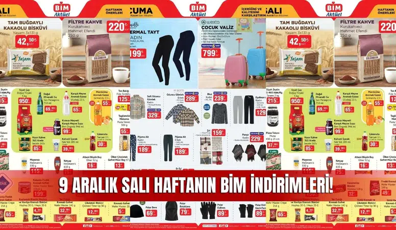 Tokat BİM Aktüel 9 Aralık 2025 Kataloğu: Haftanın Önerileri ve İndirimli Ürünler