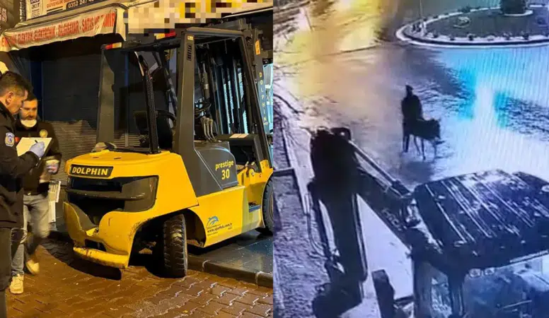 Forklifle Gelip Kuyumcu Soydu! Eşekle Kaçtı!